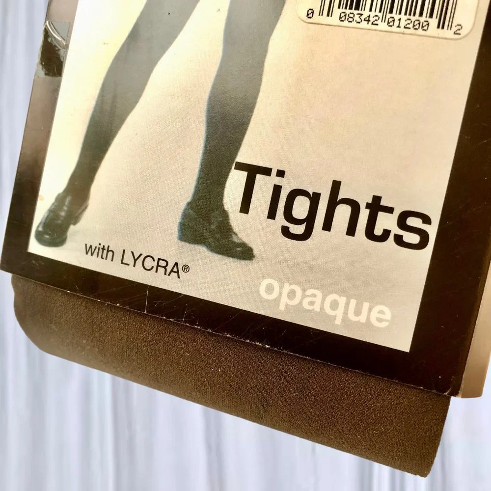 Vintage Burlington TIGHTS Brown Opague Womens size B